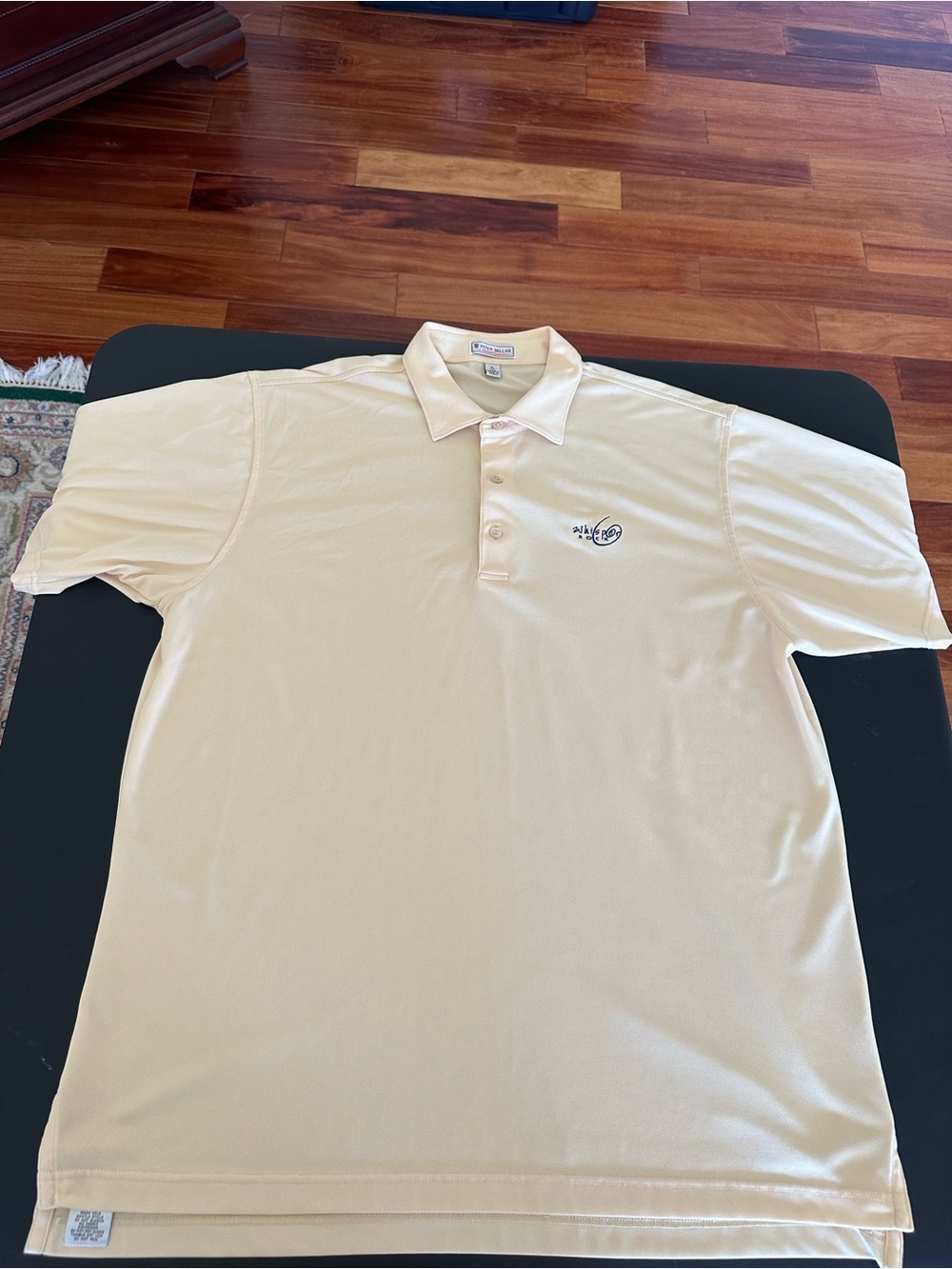 Peter Millar Summer Comfort Men’s Yellow Golf Polo Shirt with Whisper Rock Logo